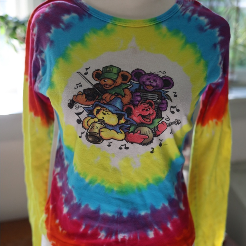 Grateful Dead Tie-Dye Women’s Long Sleeve Tee with Dancing Bears
